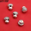 Accesorios de Plata Pura Plata 99.9% Forma de Corazón Calabaza Seis Palabras Mantra Cuentas Espaciadoras Vintage Plata Dura 3D Materiales Hechos a Mano para Bricolaje