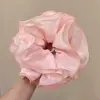 Goma de pelo plisada suave estilo coreano para mujer, diadema elástica versátil de color sólido de alta gama para coleta