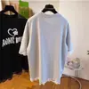 Camiseta de Manga Curta Renda Letras Costuradas Estilo Coreano Retrô High-End para Mulheres Verão Estilo Coreano Doce Solta Versátil Top