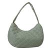 Bolso de mujer acolchado de algodón de gran capacidad para otoño e invierno, nueva moda 2024, bolso de mano portátil con un solo hombro y textura simple con hilo bordado rómbico.