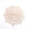 Jogo Americano de PVC Estilo Europeu Simples Jogo Americano Loukong Dourado Jogo Americano Flor de Hibisco Isolante de Calor