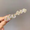 Grampo de mola estilo coreano, delicado, com strass, cubo de açúcar, glitter cinza, alta qualidade, elegante, luxo leve, doce, simples, retrô, para primavera