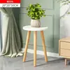 Soporte para plantas en maceta con patas de madera maciza para uso en interiores, adecuado para plantas verdes, plantas colgantes, suculentas y bonsáis en balcones y ventanales