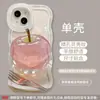 Pulsera Manzana de Cristal Adecuada para Funda de Teléfono con Doble Soporte para iPhone 16 18 Pro Max Silicona Transparente 14 Niche 15