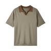 Suave Ceroso Exquisito Fresco Transpirable Lasel Camisa Polo de Negocios para Hombre Verano Elite Tejido de Punto Manga Corta Cuello de Gaviota Camiseta