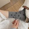 Calcetines Blancos de Verano para Mujer Algodón Peinado Fino Estampado Completo Lazo Corea del Sur Ins Modernos Ballet Apilados