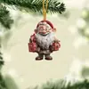 2024 Novo Cruzamento Papai Noel Árvore de Natal Pequeno Pingente Decorações de Natal Pingente Plano de Acrílico