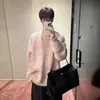 Suéter coreano retro de punto grueso, cuello redondo, corte limpio, para hombre y mujer, otoño e invierno, holgado, casual