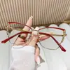 Óculos Anti Luz Azul para Mulheres 2023 Outono Novo Armação de Óculos Gatinho Armação de Borboleta de Metal Armação Preto Dourado/Dourado Vermelho/Prata Azul