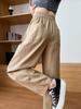 Pantalones Harem de Algodón Lavado de Estilo Japonés con Tiro Alto para Mujer, Primavera y Otoño, Pantalones Cropped Versátiles Casuales Sueltos con Piernas Anchas Fluidas