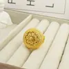 Moda Femenina Lujo Calado Flor Anillo para Mujer Tamaño Ajustable Boda Nupcial Fiesta de Cumpleaños Regalo de Navidad