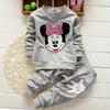 Traje Nuevo de Primavera y Otoño para Niños Estampado de Dibujos Animados Cuello Redondo Traje para Bebé Niña 0-2 Años Ropa Infantil de Venta Caliente Comercio Exterior