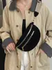 2025 Zíper Outono e Inverno Marrom Coreano Casual Retrô Textura de Commuter Bolsa de Cintura Feminina Carteira Bolsa de Peito Commuter de Negócios