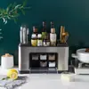 Recipiente de Aço Inoxidável para Armazenamento de Especiarias Caixa de Especiarias Armário de Cozinha Luz Luxo Porta-Garrafas de Especiarias Prateleira Doméstico Conjunto Multifuncional