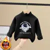 Roupa Íntima Base para Meninos 2026 Nova Coleção Outono/Inverno Infantil Camiseta de Manga Longa com Gola Meia-Alta Top de Lã com Desenho