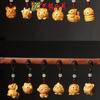 Sândalo Dourado Nova Versão dos Doze Signos do Zodíaco Pingente para Celular Pingente de Madeira para Bolsa Chaveiro Argola Lembrancinha