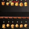 Sândalo Dourado Nova Versão dos Doze Signos do Zodíaco Pingente para Celular Pingente de Madeira para Bolsa Chaveiro Argola Lembrancinha