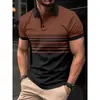 Moda Masculina Impresión 3D Manga Corta Solapa Verano Diario, Nueva Camisa Polo de Negocios Manga Corta Casual para Hombre
