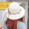 Chapéu de Palha de Praia com Proteção Solar de Verão Feminino, Estilo Coreano, Versátil para Estudantes, Chapéu de Sol Elegante de Aba Larga para Senhoras