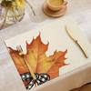 Mantel individual decorativo de otoño caliente de temu, mantel individual con estampado de calabaza para el Día de Acción de Gracias, mantel individual occidental sencillo que combina con todo
