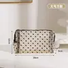 Bolsa de maquillaje de malla flocada con diseño de corazón, bolsa portátil para retoques de labial, almacenamiento de viaje de gran capacidad, neceser ampliado