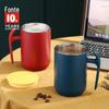 Copo de Água de Aço Inoxidável Grau Alimentício Isolado de Camada Dupla Caneca de Escritório com Caneca de Café Removível e Lavável Copo Separado com Tampa