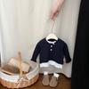 Roupa e Conjunto de Calça Doces para Menina Primavera e Outono Meninas Falsos Duas Peças Tops de Bolinhas Jeans Largos para Bebê