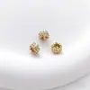 Contas Espaçadoras para Anel Flor de Ameixa Preenchido com Ouro 14K Zircônia Micro-Pavimentada Cor Duradoura Contas com Furo Grande Floco de Neve Acessórios para Joias Artesanais