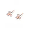 Brincos de Tarraxa Mini Flor em Prata Pura S999 Ouro Rosa 2026 Brincos Super Bonitos com um Toque de Luxo