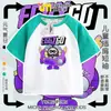 Camiseta Raglan Manga Curta Festa Fofa para Meninos e Meninas Verão 2025 Novo Menino Ovo Periférico de Animação Tops Infantis 8