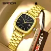 Reloj Calendario Sanda Más Vendido, Resistente al Agua, Elegante Correa de Acero Relojes de Pareja, Manecilla en Forma de Espada Rayada, Reloj de Cuarzo para Hombre y Mujer