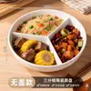 Bandeja de Vapor Cerámica Dividida con Tres Compartimentos, Una Olla para Cocinar al Vapor, Olla Arrocera Eléctrica, Comida Complementaria para Niños, Bandeja de Vapor para Bebés, Plato de Comida Dividido, Bol para Cocinar al Vapor