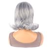 Comercio Exterior Peluca para Mujer Europea y Americana Flequillo Gris en Forma de Ocho Cabello Corto Rizado Anti-Rizo Moda Fibra Química Gorro de Cabeza Malla Elástica Peluca