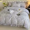 Saia de Cama Simples de Algodão Escovado Peça Única Cobertura de Cama de Algodão Puro Protetor de Colchão Renda Espessada Lençol Antiderrapante Conjunto de Três Peças