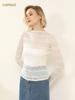 CANVAUS Novo Outono meia gola tartaruga renda camisa inferior Mulher cor sólida manga comprida empilhada fina moda superior interior
