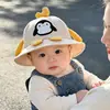 Chapéu de Bebê Estilo Fino Primavera e Outono Proteção Solar Pulôver Estilo Coreano Bebê Pinguim Fofo Chapéu de Pescador Menino Chapéu de Sol