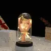 Novo Rosa Eterna Coberta de Vidro Presente de Dia das Mães Brilhante Buquê de Flores de Sabão Ornamentos Flor Artificial Exquisite