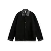 Otoño 2026 Nuevo Estilo Retro Americano Camisa de Retazos Falsa de Dos Piezas Cuello Camisero Cardigan de Punto Cleanfit