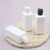 Botella cuadrada de 200 ml con tapa de presión para loción, botella de champú, botella marrón para aceites esenciales, botella cuadrada de 200 ml con tapa abatible, botella para hidrosol