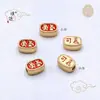 Venta de Liquidación Original Riqueza Coraje Yuanbao Fu Kc Pulsera Dorada Mate Banda Elástica Goma para el Cabello Hilo Rojo Separador de Cuentas Accesorios DIY