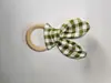 Anel de guardanapo de orelhas de coelho em tecido xadrez Decoração de mesa para festa de banquete de casamento de hotel anel de guardanapo