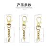 En stock llavero de metal con hebilla de cadena para perro Más cadena Accesorios de bricolaje llavero dorado Llavero negro con cadena