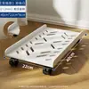 Soporte para Host de Computadora Soporte Base de Chasis Removible con Polea Estante de Almacenamiento Hogar Escritorio Oficina Bandeja