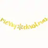 Banner de Fiesta de Año Nuevo 2021 Flor de Papel Desplegable Decoración de Navidad Bandera Desplegable de Papel con Purpurina Feliz Navidad