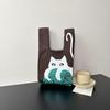 Bolsa Tricotada com Senso Avançado Nova Bolsa de Pulso de Desenho Animado Bolsa de Férias Bolsa de Mão Nicho Versátil Bolsa de Mão Bolsa de Presente
