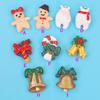 Muñeco de nieve Papá Noel Vela de Navidad Campana Hombre de jengibre Material de Cuentas para DIY Collar Hecho a Mano Accesorios de Resina