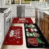 Decoración Festival de Navidad Felpudo de Piso Terciopelo de Cristal Felpudo de Piso de Cocina Felpudo Absorbente de Agua Absorbente de Aceite Resistente a Manchas Alfombra de Fácil Cuidado