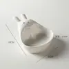 Prato de molho de cerâmica bonito Prato de salada Talheres brancos Prato de desenho animado doméstico Prato criativo infantil Prato de lanche