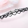 Colección 4 Cadena de Cuello TikTok Encaje Negro Collar CHOKER Cadena Corta para Clavícula Cadena de Lana Collar Moda