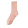 Venda Quente Meia de Dormir de Lã Coral Espessa Escovada Cor Macaron Meia-Calça Fofa de Inverno para Casa Pós-Parto